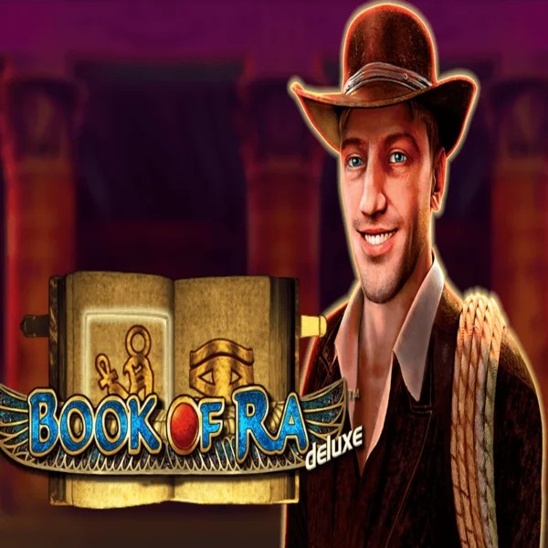 Book of Ra Deluxe logo by Novomatic Uspin Casino