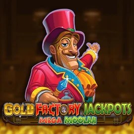 Gold Factory Jackpots Mega Moolah logo by Aurum Signature Studios at Uspin Casino