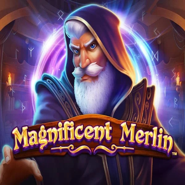 Magnificent Merlin slot logo by Greentube at Uspin Casino