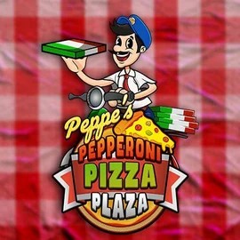 Peppe’s Pepperoni Pizza Plaza online game logo by Pragmatic Play on uspins.eu